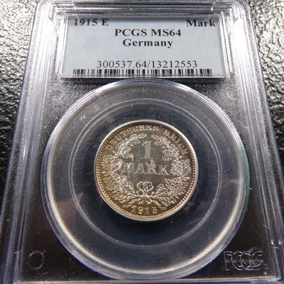1915-E PCGS MS64 GERMANY SILVER 1 MARK