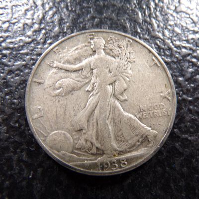 1938-D WALKING LIBERTY SILVER HALF DOLLAR