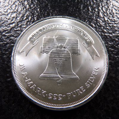 LIBERTY BELL 1 OUNCE 999+ PURE SILVER