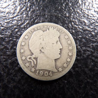 1904-O BARBER SILVER QUARTER