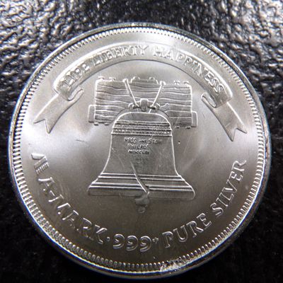 LIBERTY BELL 1 OUNCE 999+ PURE SILVER