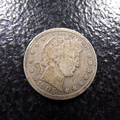 1905-O BARBER SILVER QUARTER