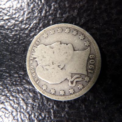 1909 BARBER SILVER QUARTER