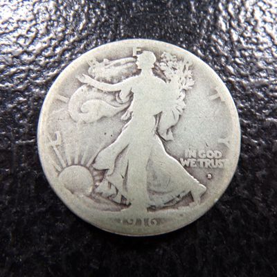 1916-D OBV. RARE DATE WALKING LIBERTY SILVER HALF DOLLAR