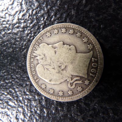 1907 BARBER SILVER QUARTER