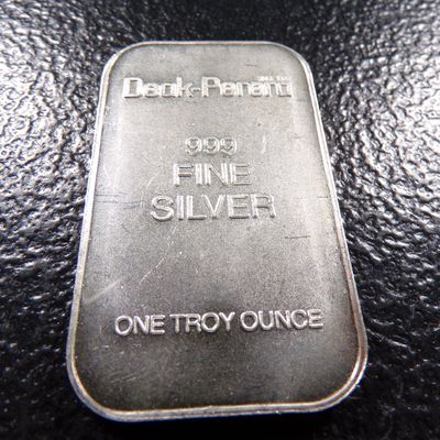 1 OUNCE .999 FINE SILVER BAR DEAK PERERA SILVER BAR