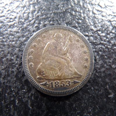 1853 RARE DATE SEATED LIBERTY SILVER QUARTER
