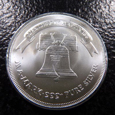 LIBERTY BELL 1 OUNCE 999+ PURE SILVER