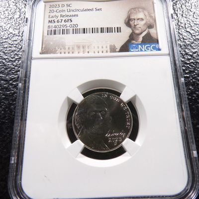 2023-D NGC MS67 6FS JEFFERSON NICKEL EARLY RELEASES NICKEL