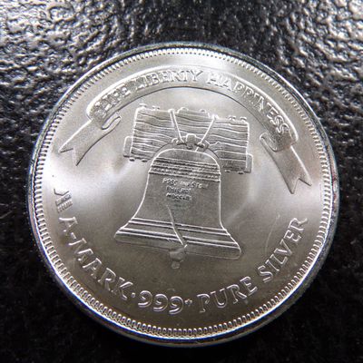 LIBERTY BELL 1 OUNCE 999+ PURE SILVER