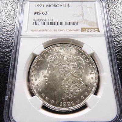 1921 NGC MS63 MORGAN SILVER DOLLAR