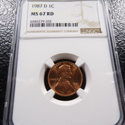 1987-D NGC MS67RD LINCOLN CENT