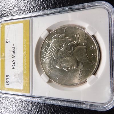 1935 PGA MS63+ PEACE SILVER DOLLAR