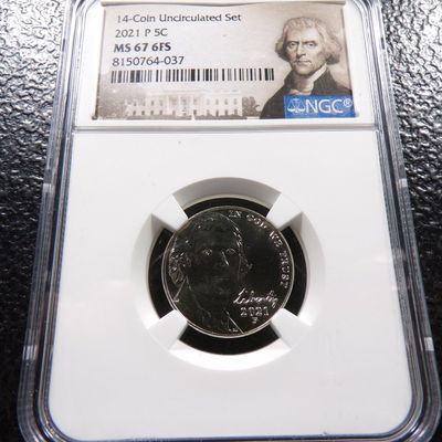 2021-P NGC MS67 6FS JEFFERSON NICKEL