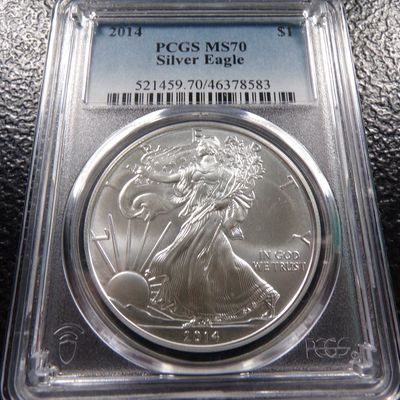 2014 PCGS MS70 AMERICAN SILVER EAGLE DOLLAR