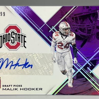 Sale Photo Thumbnail #53: 2017 Panini Donruss Elite Malik Hooker Purple RC Auto #/99