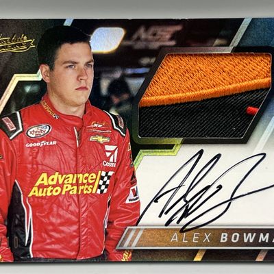 Sale Photo Thumbnail #44: 2017 Panini Absolute Racing Alex Bowman Driver Worn Patch Auto #/10