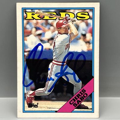 Sale Photo Thumbnail #134: 1988 Topps Traded Chris Sabo RC In Person Auto #98T - No COA