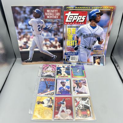 Sale Photo Thumbnail #195: Assorted Ken Griffey Jr. Baseball Memorabilia Lot W/ Cards & Magazines - Rookie, 2nd Year - Varying Conditions