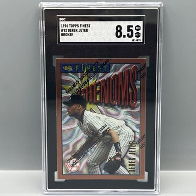 Sale Photo Thumbnail #127: 1996 Topps Finest Derek Jeter Bronze #92 SGC NM-MT+ 8.5