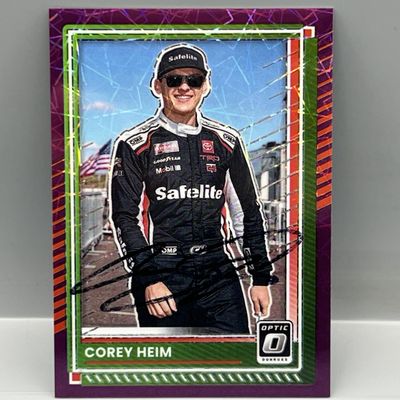 Sale Photo Thumbnail #14: 2025 Panini Donruss Optic Nascar Racing Corey Heim Pink Velocity In Person Auto #/59 - No COA