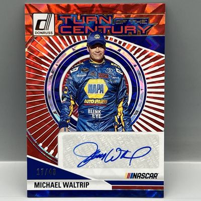 Sale Photo Thumbnail #86: 2025 Panini Donruss Racing Michael Waltrip Turn of The Century Red Auto #/49