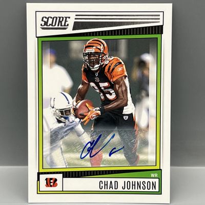 Sale Photo Thumbnail #70: 2022 Panini Score Chad Johnson Auto #198 - Ochocinco