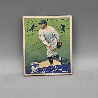 Sale Photo Thumbnail #156: 1934 Goudey Alvin Crowder #15 Nice Centering