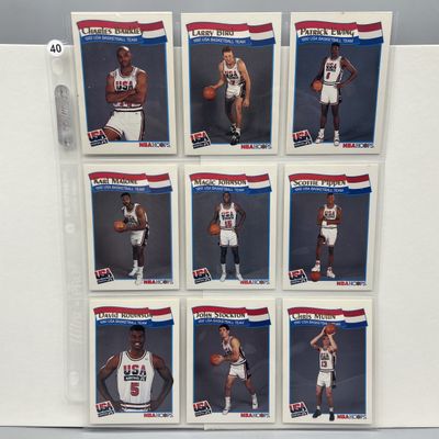 Sale Photo Thumbnail #112: (9) 1991 Hoops Team USA Dream Team Cards - Varying Conditions