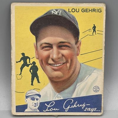 Sale Photo Thumbnail #206: 1934 Goudey Lou Gehrig #37 HOF - Gorgeous Color
