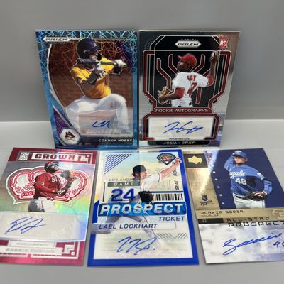 Sale Photo Thumbnail #116: (5) Assorted Baseball Pack Pulled Autos