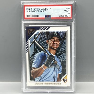 Sale Photo Thumbnail #155: 2022 Topps Gallery Julio Rodriguez RC #35 PSA Mint 9