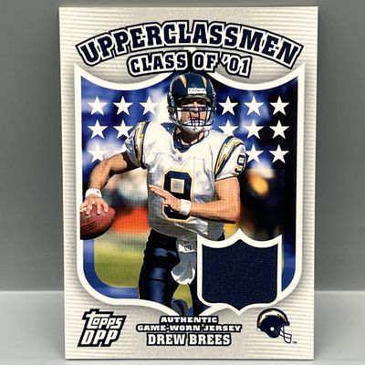 Sale Photo Thumbnail #201: 2006 Topps Draft Picks & Prospects Drew Brees Game Worn Jersey Relic