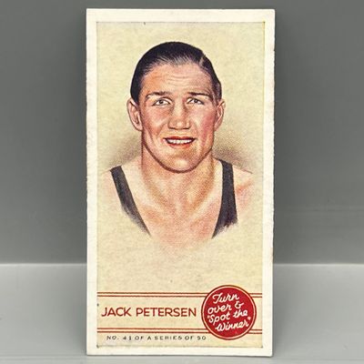 Sale Photo Thumbnail #3: 1937 Godfrey Phillips Turn Over And Spot The Winner Jack Petersen #41 - Two-time British Heavyweight Boxing champion
