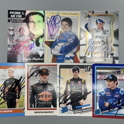 Sale Photo Thumbnail #8: (7) Assorted Racing In Person Auto Cards - No COAs