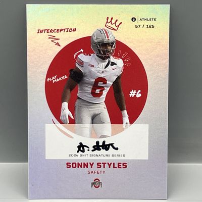 Sale Photo Thumbnail #59: 2024 Onit Ohio State NIL Sonny Styles Prospect/RC Auto #/125