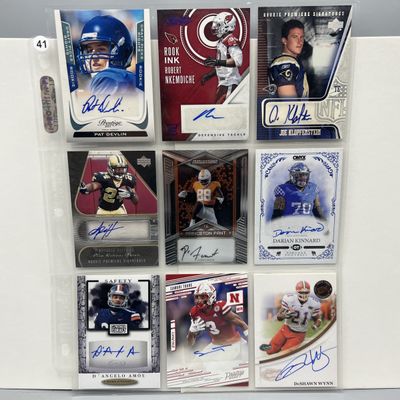 Sale Photo Thumbnail #115: (9) Assorted Football Autograph Cards