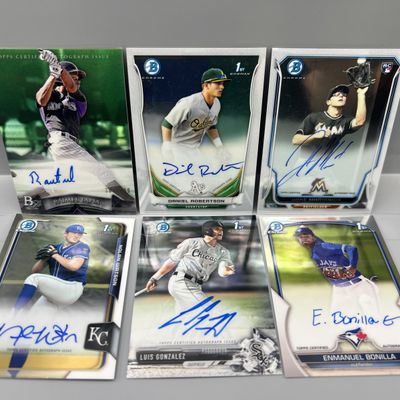 Sale Photo Thumbnail #113: (6) Assorted Bowman Baseball Pack Pulled Prospect/RC Autos