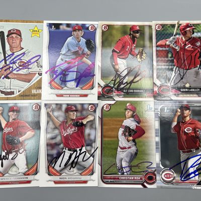 Sale Photo Thumbnail #101: (8) Assorted Cincinnati Reds Baseball Prospect/RC In Person Autos - No COAs