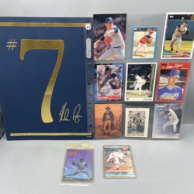 Sale Photo Thumbnail #118: Assorted Nolan Ryan Memorabilia Lot W/ Cards, Unopened Packs, & 7th No Hitter Commemorative Program