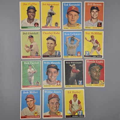 Sale Photo Thumbnail #87: (15) 1958 Topps Baseball Cards Including Schoendienst and Thompson - Mixed Grades