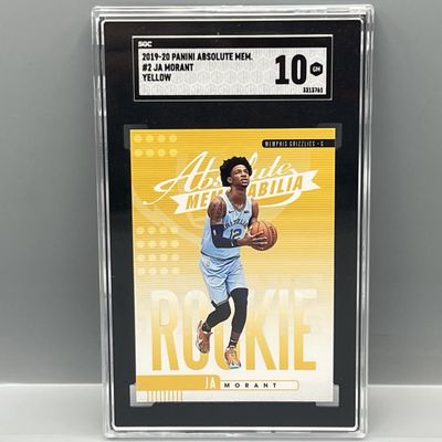 Sale Photo Thumbnail #142: 2019-20 Panini Absolute Ja Morant Yellow RC #2 SGC Gem Mint 10