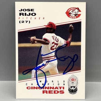 Sale Photo Thumbnail #137: 1991 Kahns Cincinnati Reds Team Set Jose Rijo In Person Auto - No COA