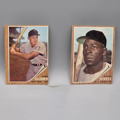 Sale Photo Thumbnail #117: 1962 Topps Harmon Killebrew and Minnie Minoso #28, and #70 - Both HOF