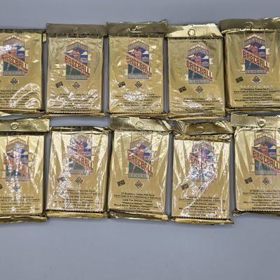 Sale Photo Thumbnail #184: (10) 1993 Upper Deck Baseball Jumbo Packs Series 1 - 27 Cards Per Pack