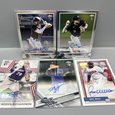 Sale Photo Thumbnail #119: (5) Assorted Baseball Pack Pulled Autos