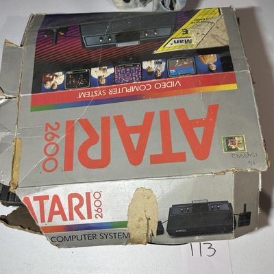 Vintage Atari 2600 Console System with Box & Games