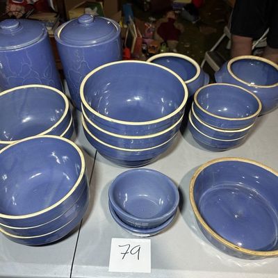 Vintage Robinson Ransbottom Blue Stoneware