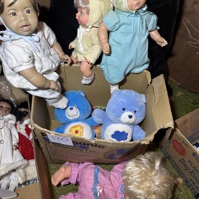Vintage Care Bears Plush and Toy Dolls Box Lot