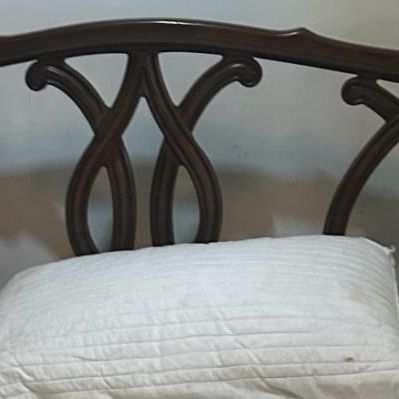Traditional Style Dark Wood Headboard & Bed Frame